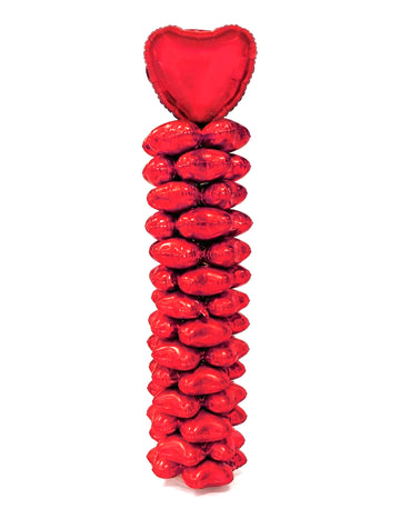 Súprava na stĺp z fóliových balónov v tvare srdca na Valentína, 160 kusov cm