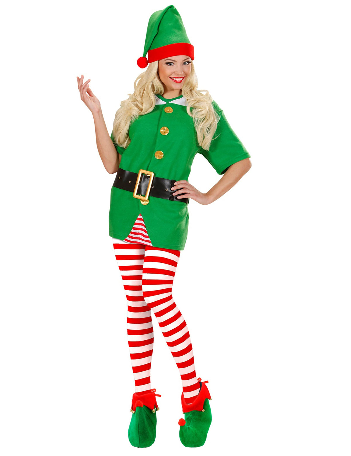 Mise en situation des sur-chaussures de lutin de Noël pour adulte
