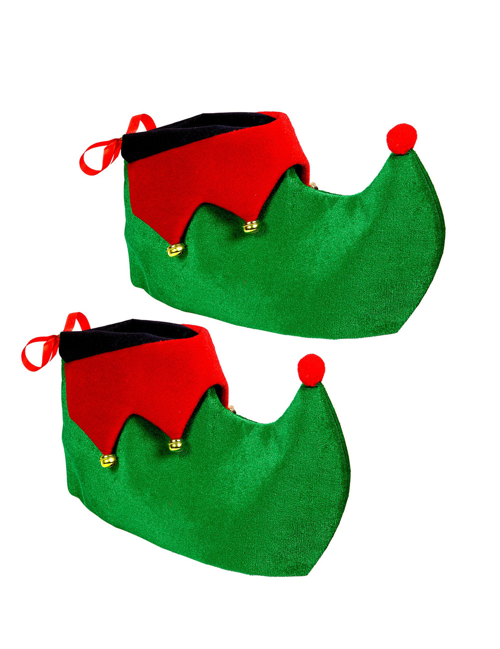 Vue de profil des sur-chaussures de lutin de Noël pour adulte