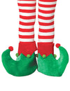 Sur-chaussures elfe de Noël pour enfant vertes et rouges à grelots