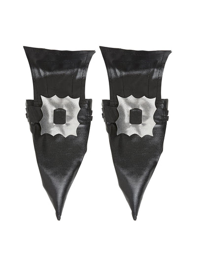 Sur-chaussures sorcière Halloween pour adulte noires avec boucles argentées
