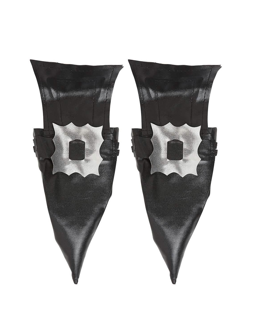 Čarodejnícke návleky na topánky halloween pre dospelý čierne so striebornými prackami