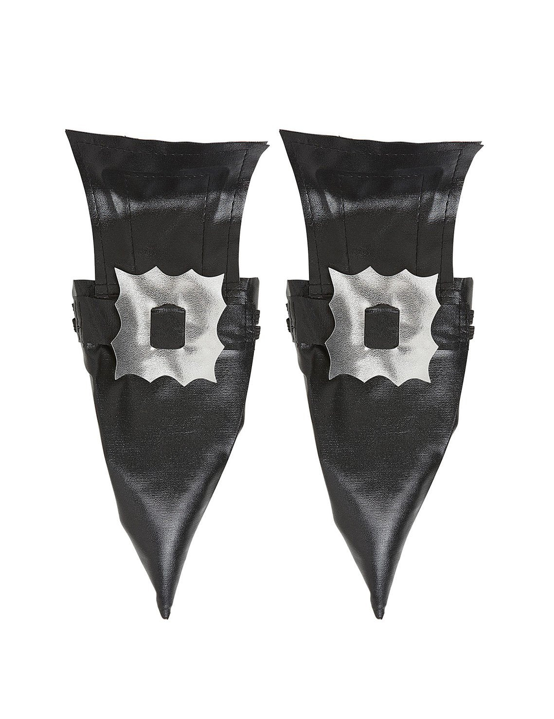 Čierne čarodejnícke návleky na topánky pre dospelých s striebornými prackami