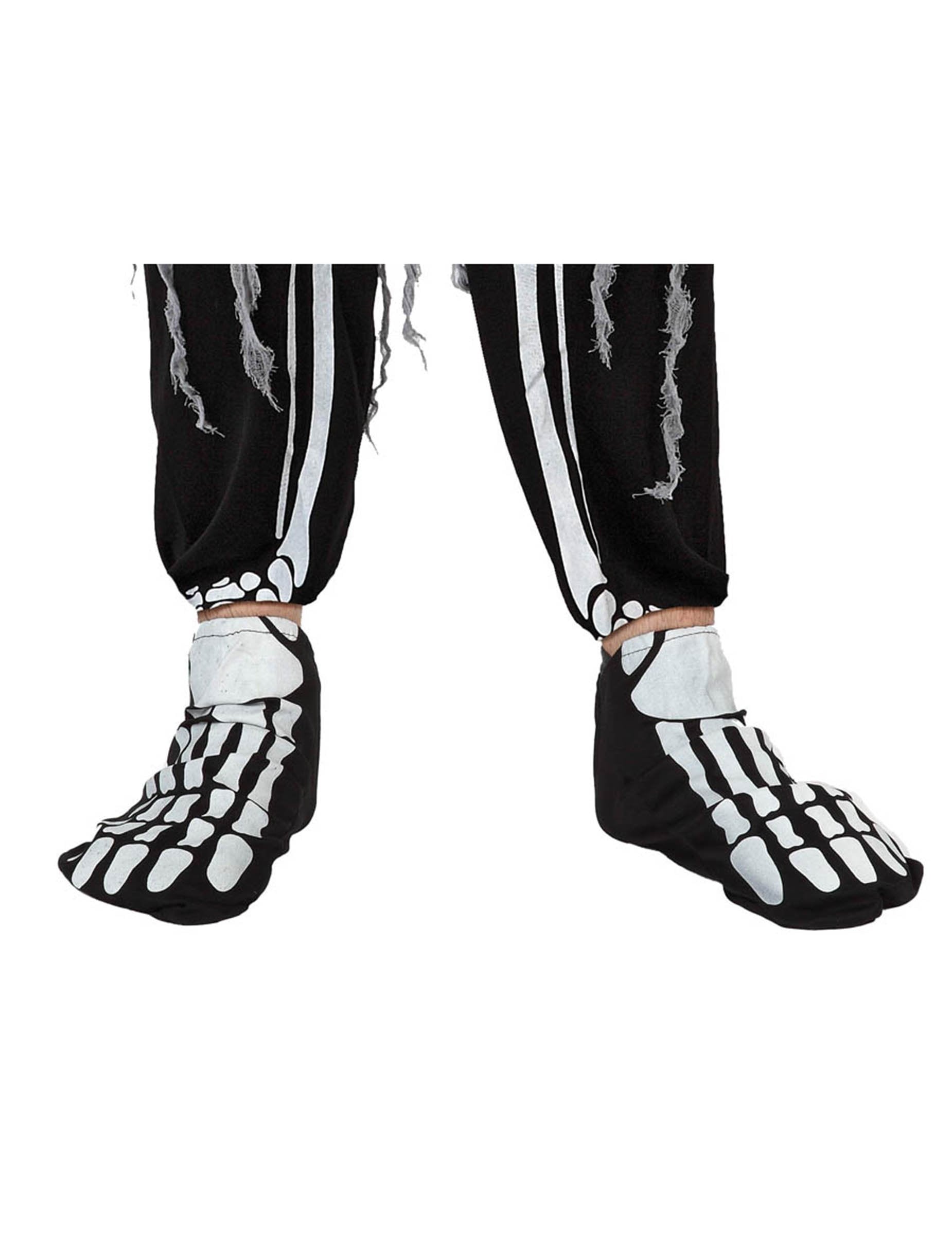 Sur-chaussures squelette pour adulte noir et blanc