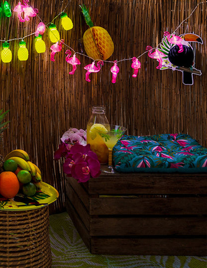 Závesná lampa s tukanom a včelinou plástu 25 x 19 cm tropická dekorácia