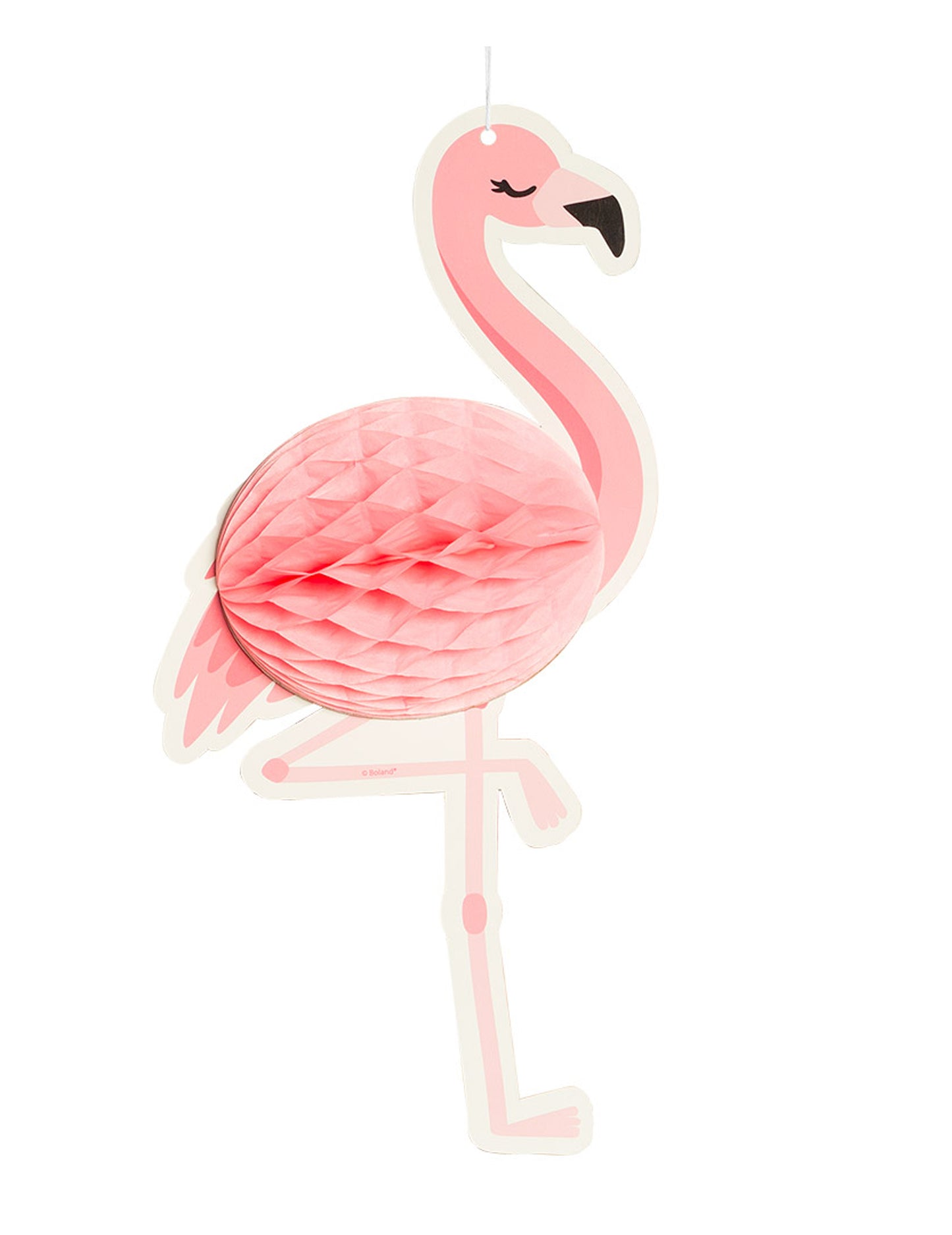 Závesná lampa s plameniakmi v tvare medovej plástoviny 27 x 14 cm papierová dekorácia