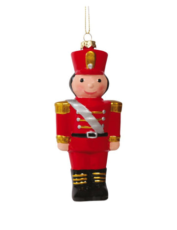 závesná dekorácia s červeným luskáčikom 14 cm Vianočná výzdoba na stromček