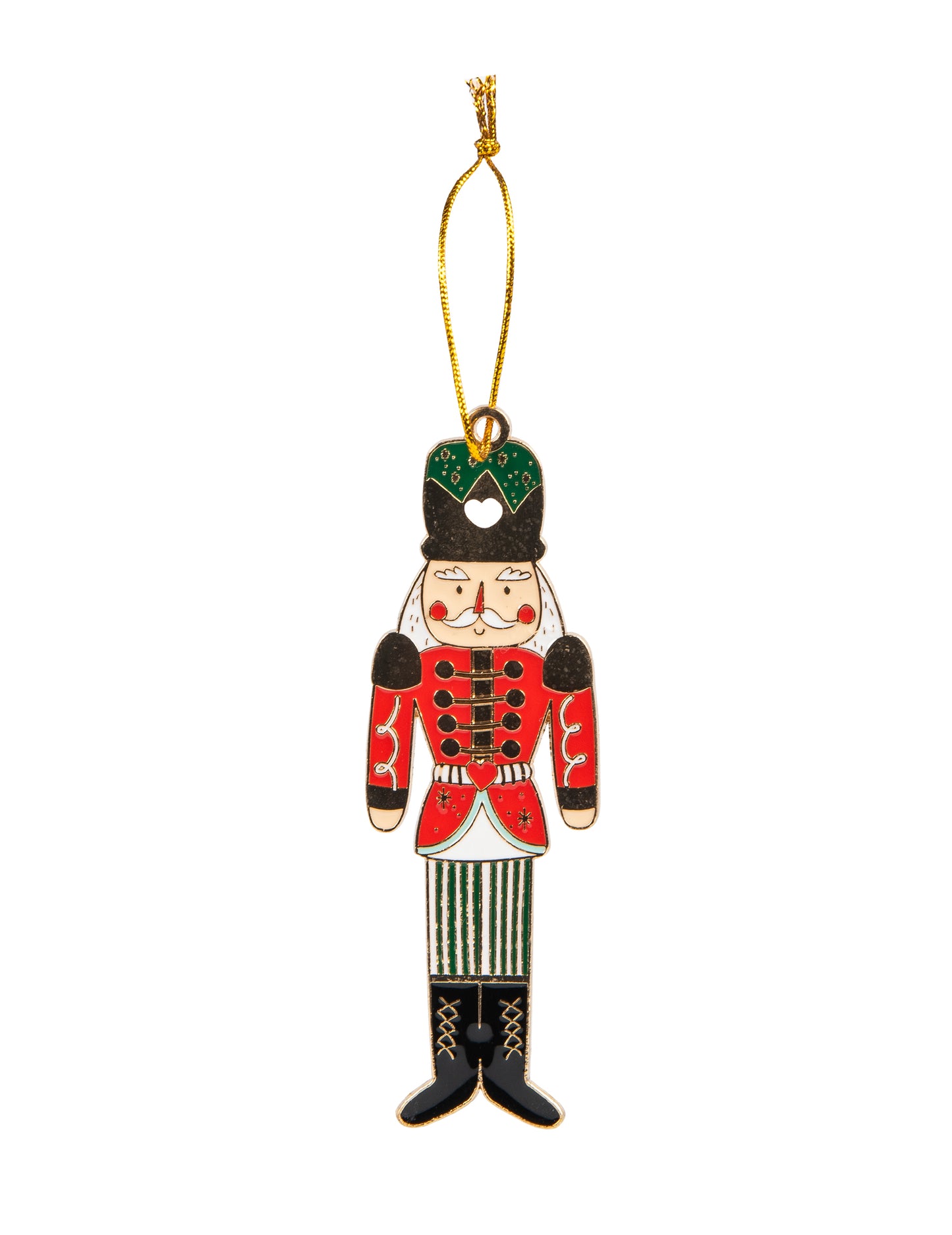 Vianočná kovová závesná ozdoba v tvare luskáčika 10 x 3 cm tradičný vojak