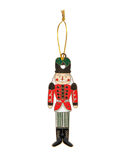Vianočná kovová závesná ozdoba v tvare luskáčika 10 x 3 cm tradičný vojak