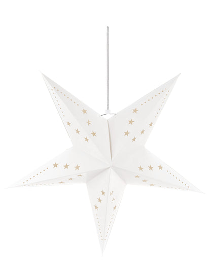 Suspension étoile pour décoration blanche avec motifs ajourés
