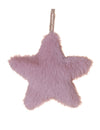 Suspension étoile pour Noël en fourrure rose