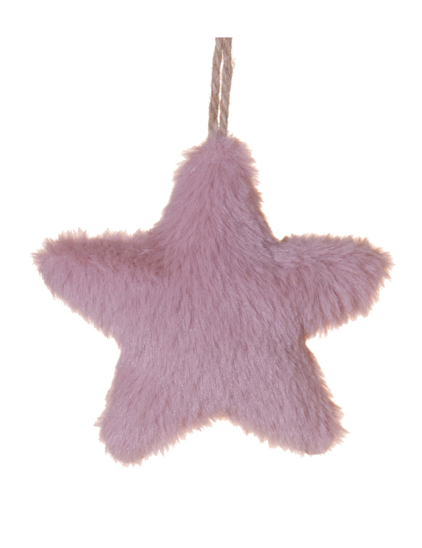 Závesná lampa s ružovou kožušinovou hviezdou 12 cm na Vianoce