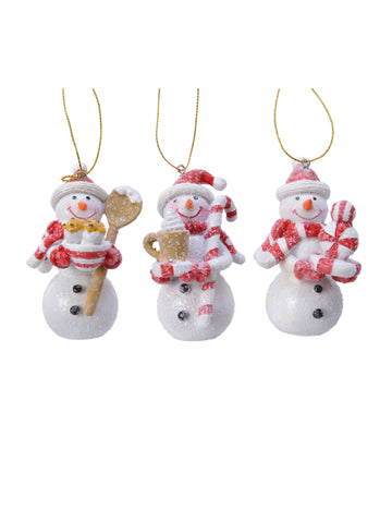 Závesná dekorácia snehuliak 8 cm náhodný model 