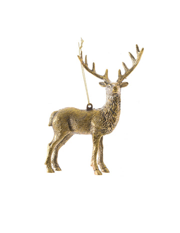 Vianočná ozdoba na stromček v tvare zlatého jeleňa 14 cm šik na Vianoce