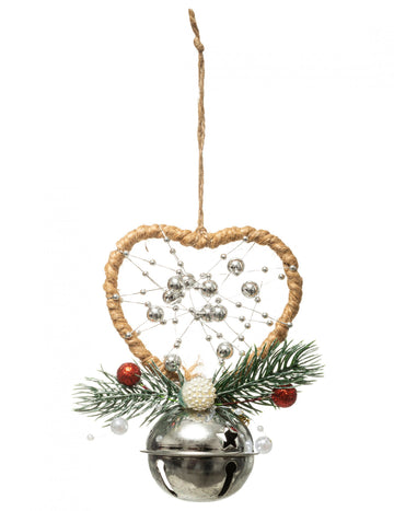 Závesné srdce a rolnička 12 cm 
