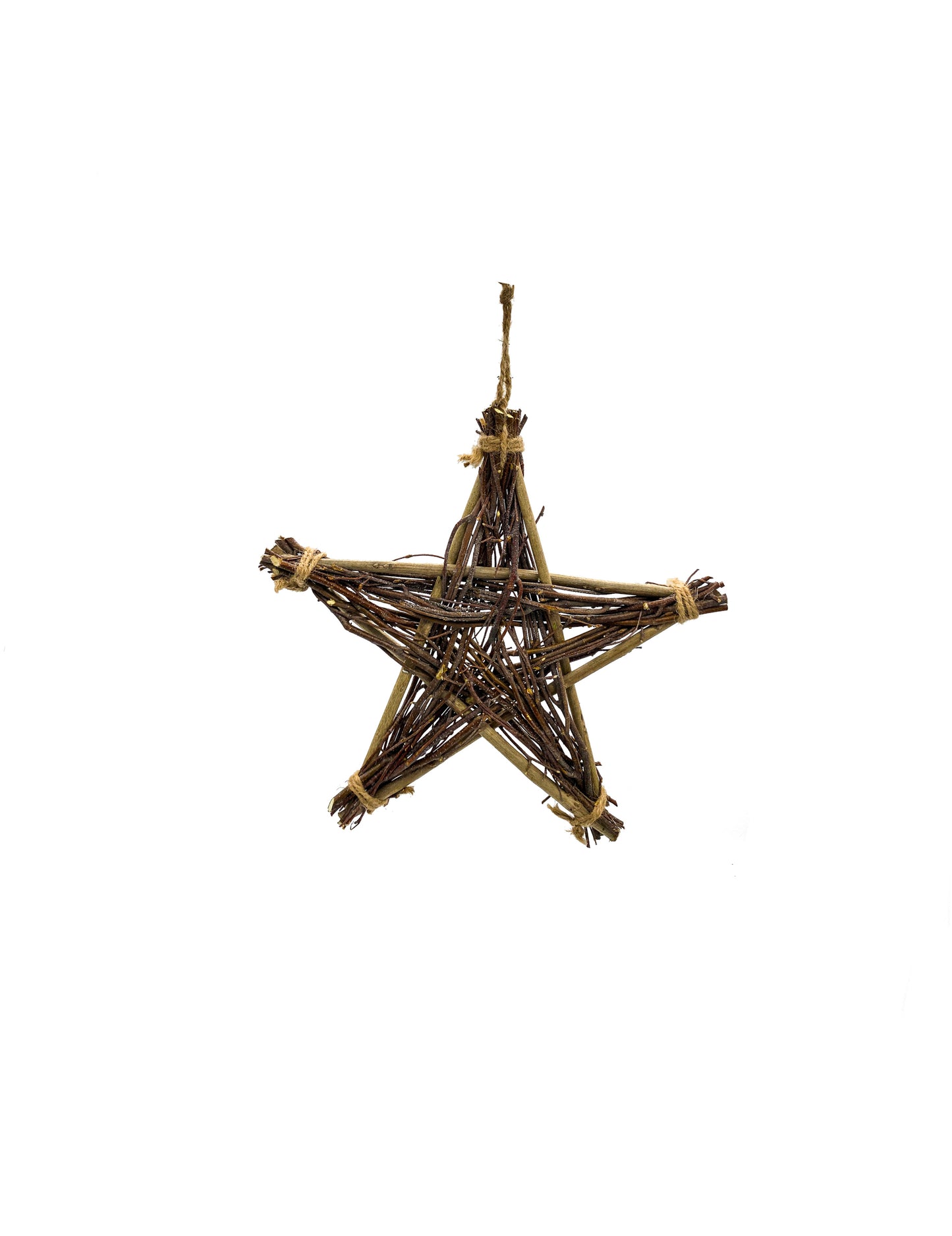 Závesná dekorácia v tvare hviezdy z vetvičky 36 cm prírodná breza