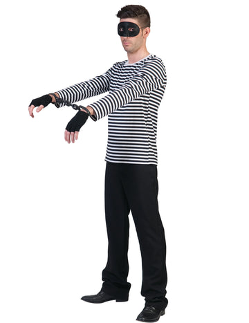 Čierno-biele pruhované dlhé tričko pre dospelého mímika