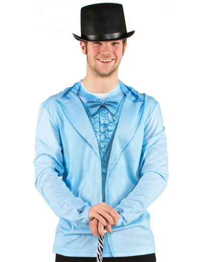 T-shirt imprimé costume pour adulte bleu avec motif de smoking