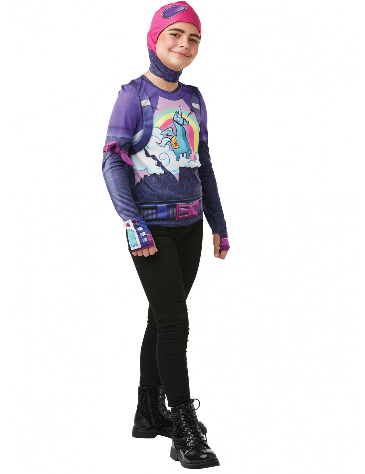 Vue de profil du T-shirt et cagoule Brite Bomber Fortnite