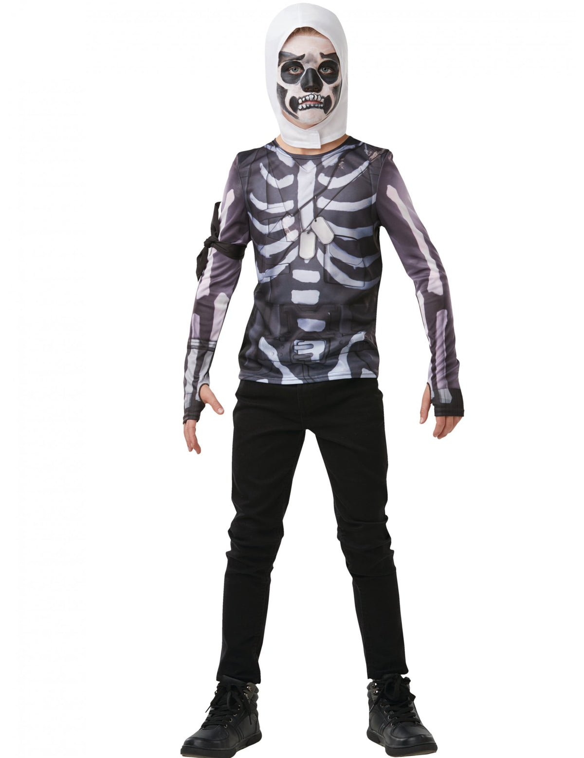 T-shirt et cagoule Skull Trooper Fortnite™ pour adolescent gris et blanc