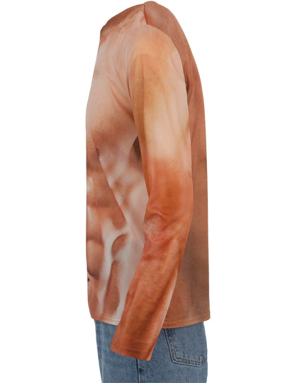 Bočný pohľad na tričko s svalmi pre dospelých