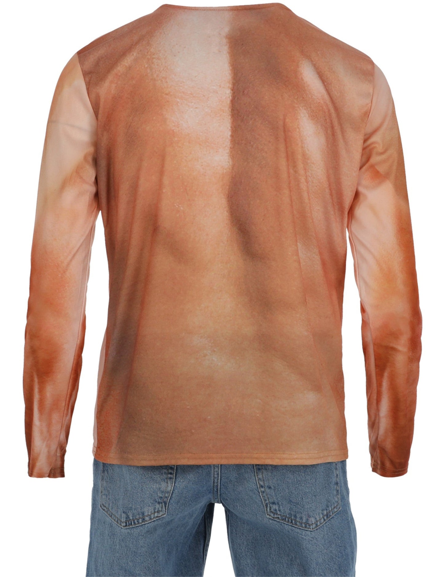 Pohľad zozadu na tričko s svalmi pre dospelých