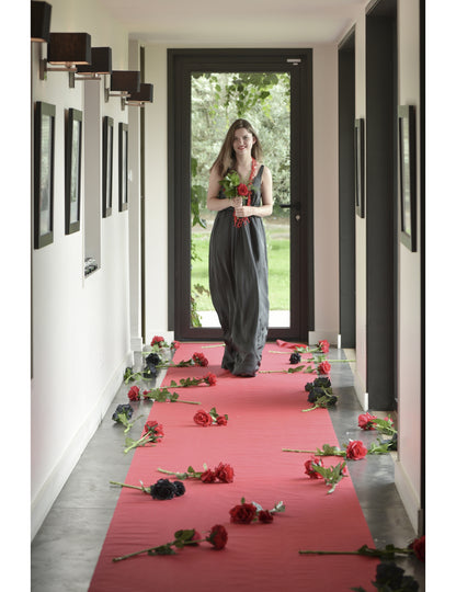 Obrovský ružový koberec 15 x 1 m na svadobný obrad