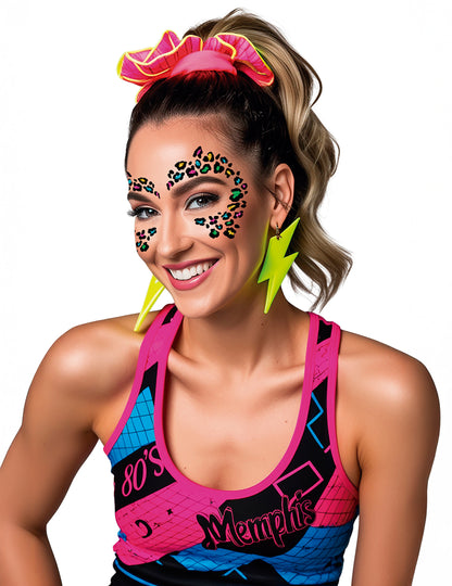 Viacfarebné leopardie trblietavé tetovanie