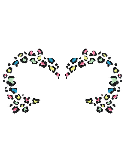 Viacfarebné leopardie trblietavé tetovanie