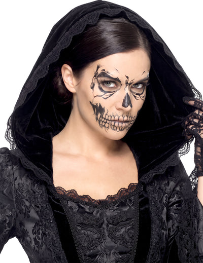 Tetovanie prenos kostry čierny halloween dospelých