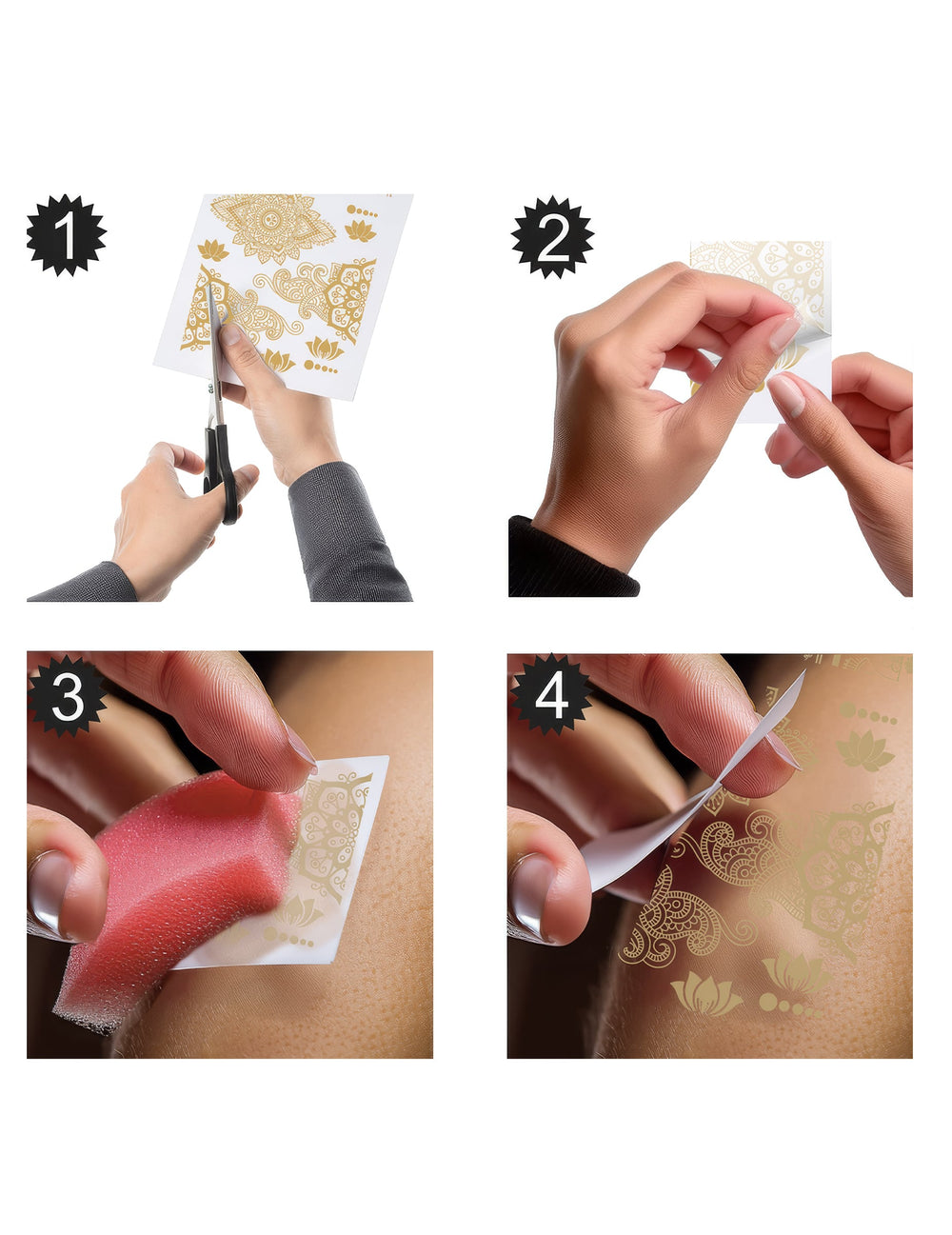 Étapes d'application des tatouages orientaux pour adulte