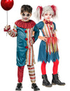 Farebný detský halloweensky kostým páru klaunov