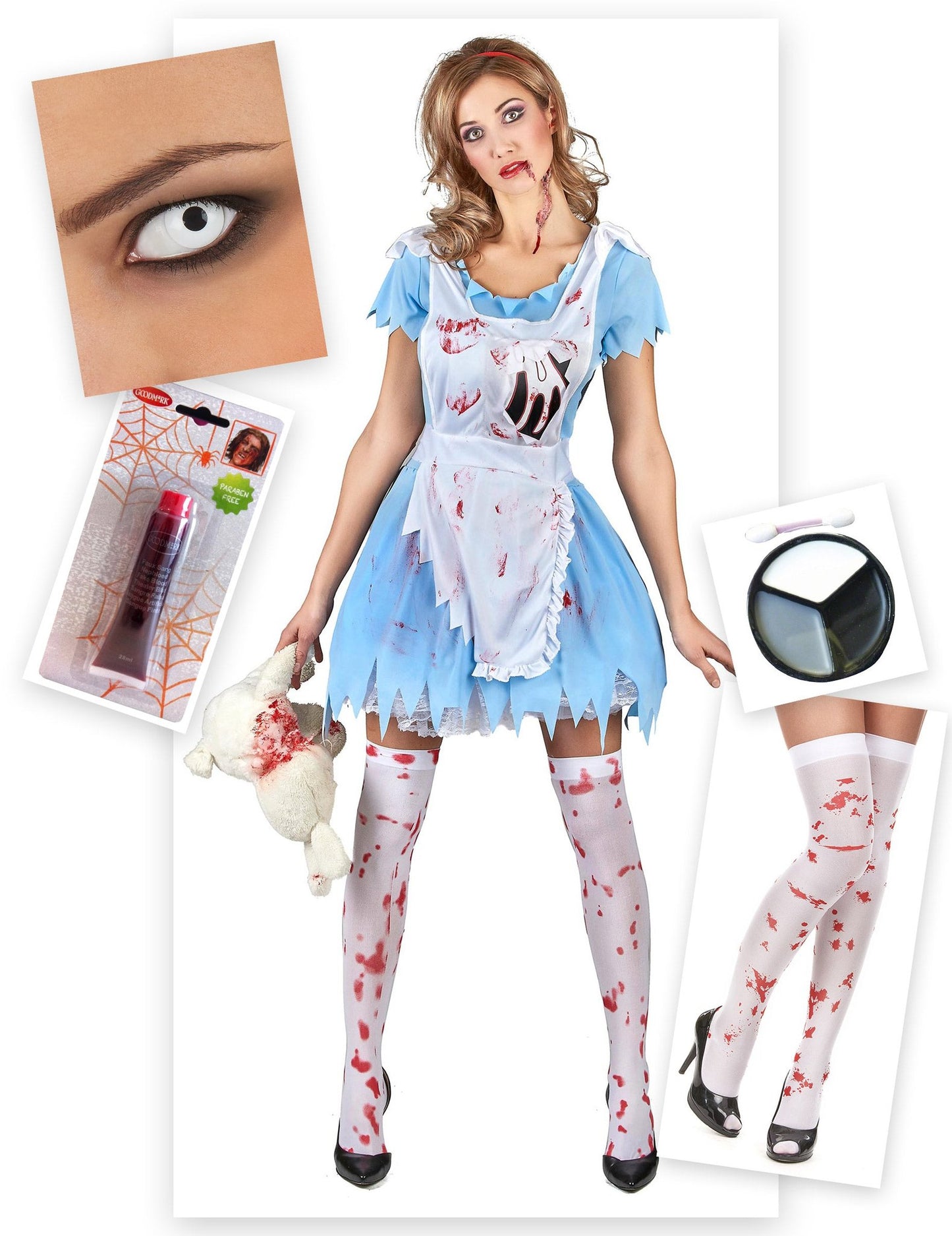 Balíček dámskeho halloweenského kostýmu zombie Alice