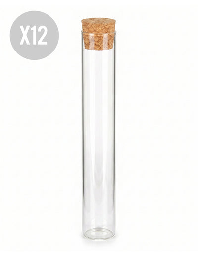 12 sklenených skúmaviek 15 cm