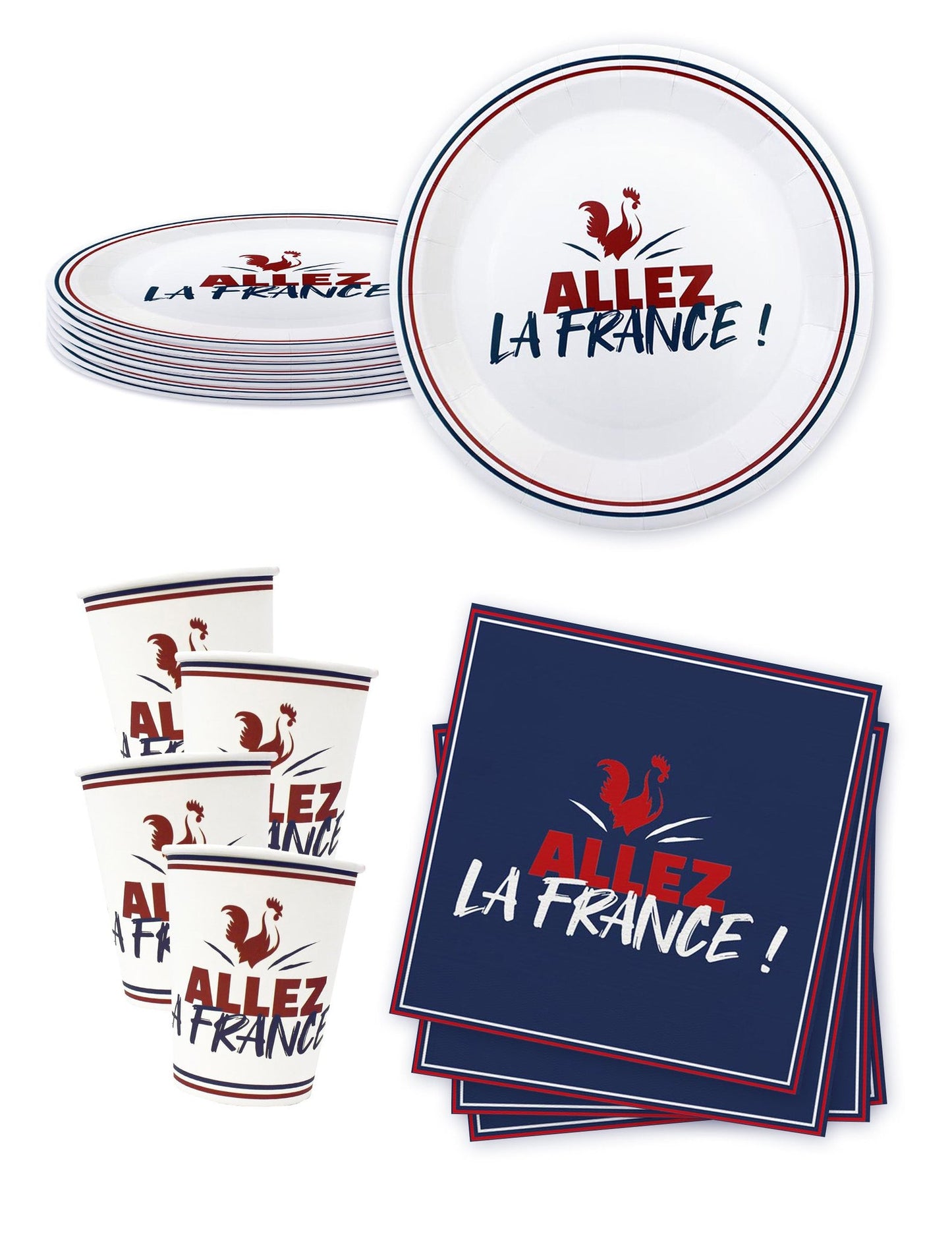 Jednorazová sada riadu Allez la France