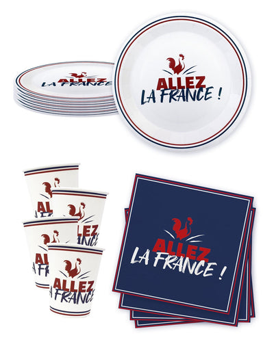 Jednorazová sada riadu Allez la France