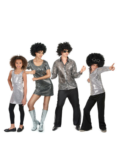 Rodinný disco kostým strieborný