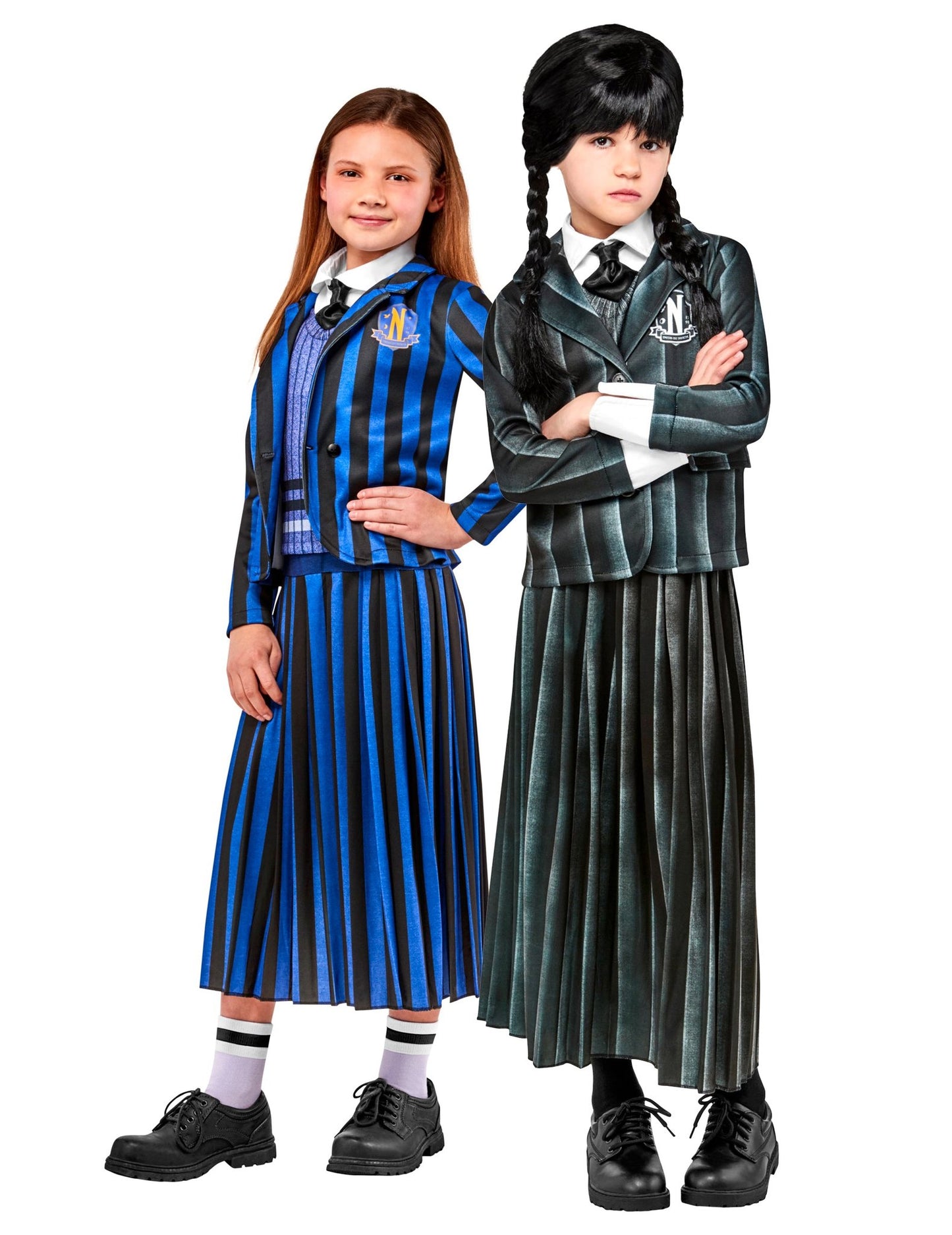 Dvojica kostýmov v školských uniformách Wednesday Addams™ pre deti