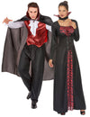 Desivý červený halloweensky párty kostým upíra pre dospelých