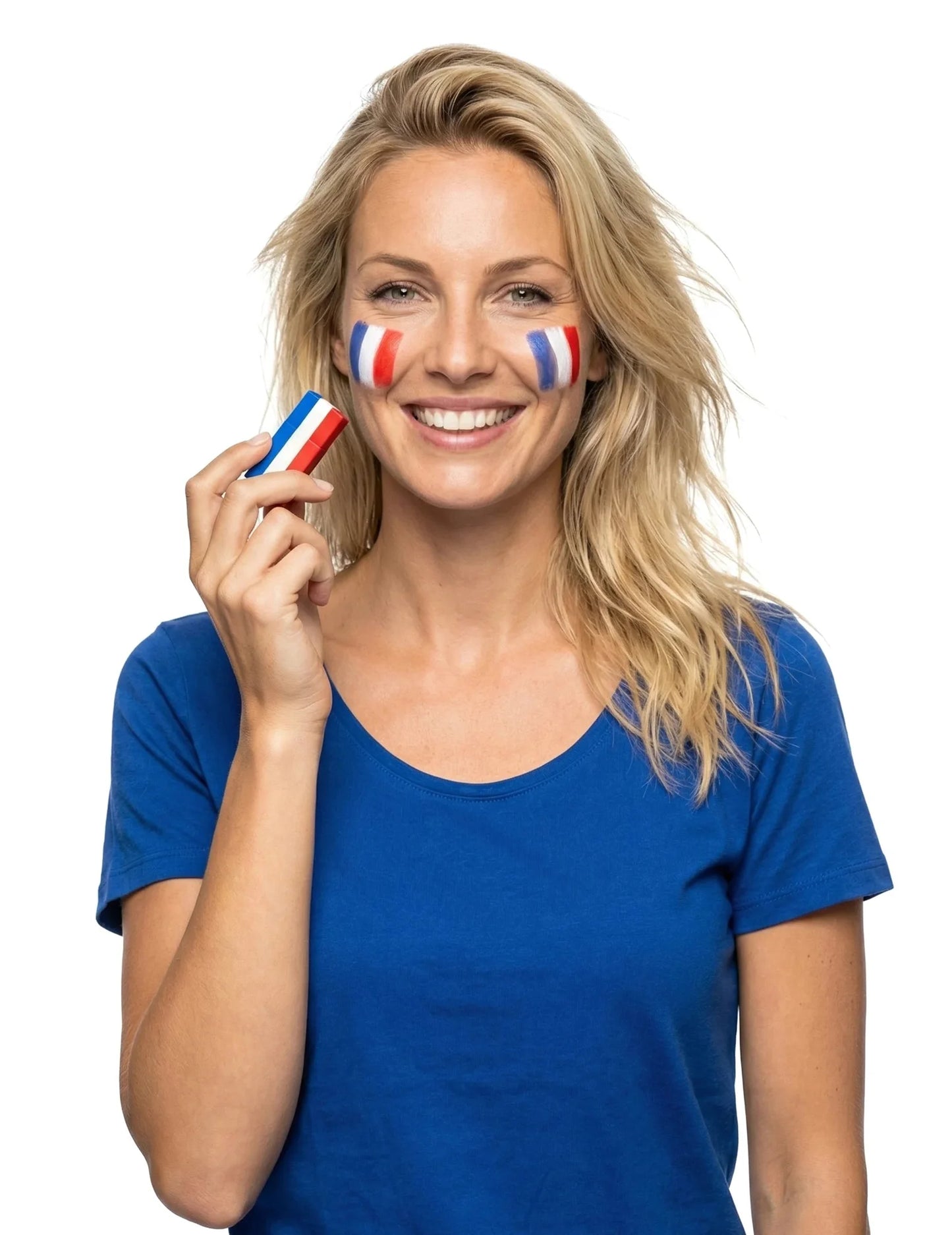 Set fanúšika Francúzska: klobúk, trúba na hmlu a make-up