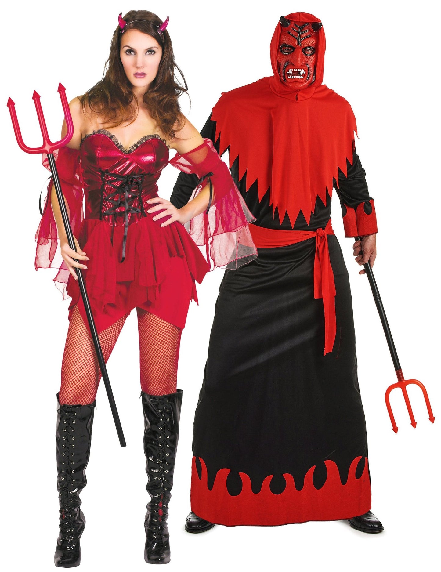 Párový kostým sexy diablík a diablica na Halloween pre dospelých