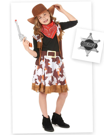 Súprava kostýmu cowgirl pre dievčatá s doplnkami