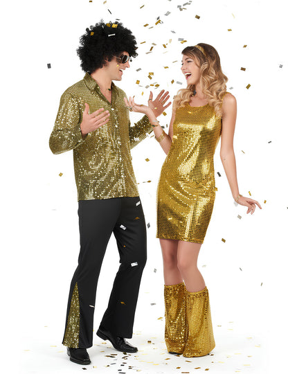 Kostým pre dospelých so zlatými flitrami a diskotékou
