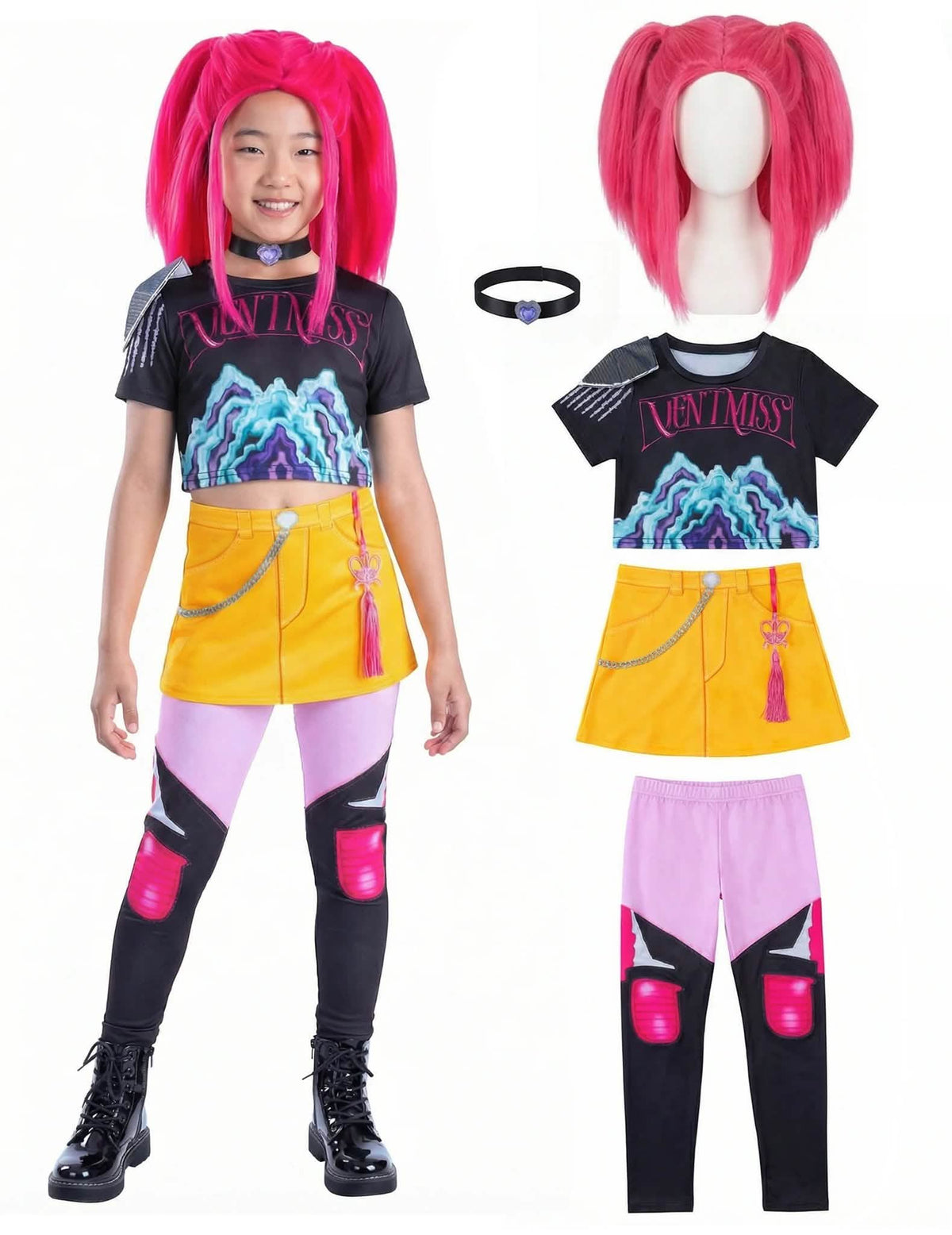 Súprava kostýmu a parochne Mira Kpop Demon Hunter™ pre dievča