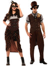 Párový steampunkový kostým hnedý pre dospelých