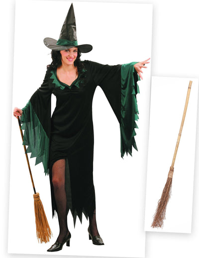 Balík dámskeho kostýmu čarodejnice s metlou na Halloween