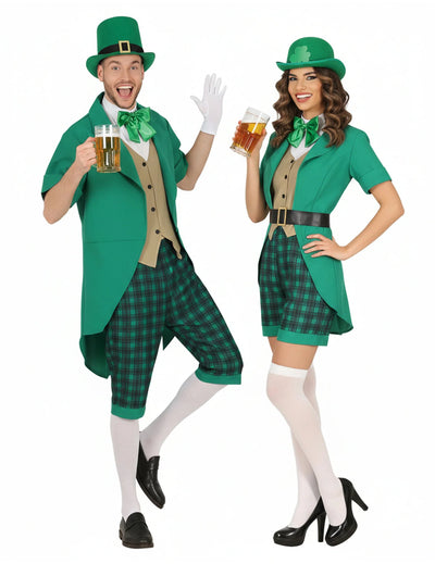 Párový kostým Mr & Mrs Saint Patrick pre dospelých