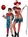 Farebné kostýmy klauna pre pár – matka a syn na Halloween