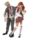 Zombie školské párové kostýmy na Halloween