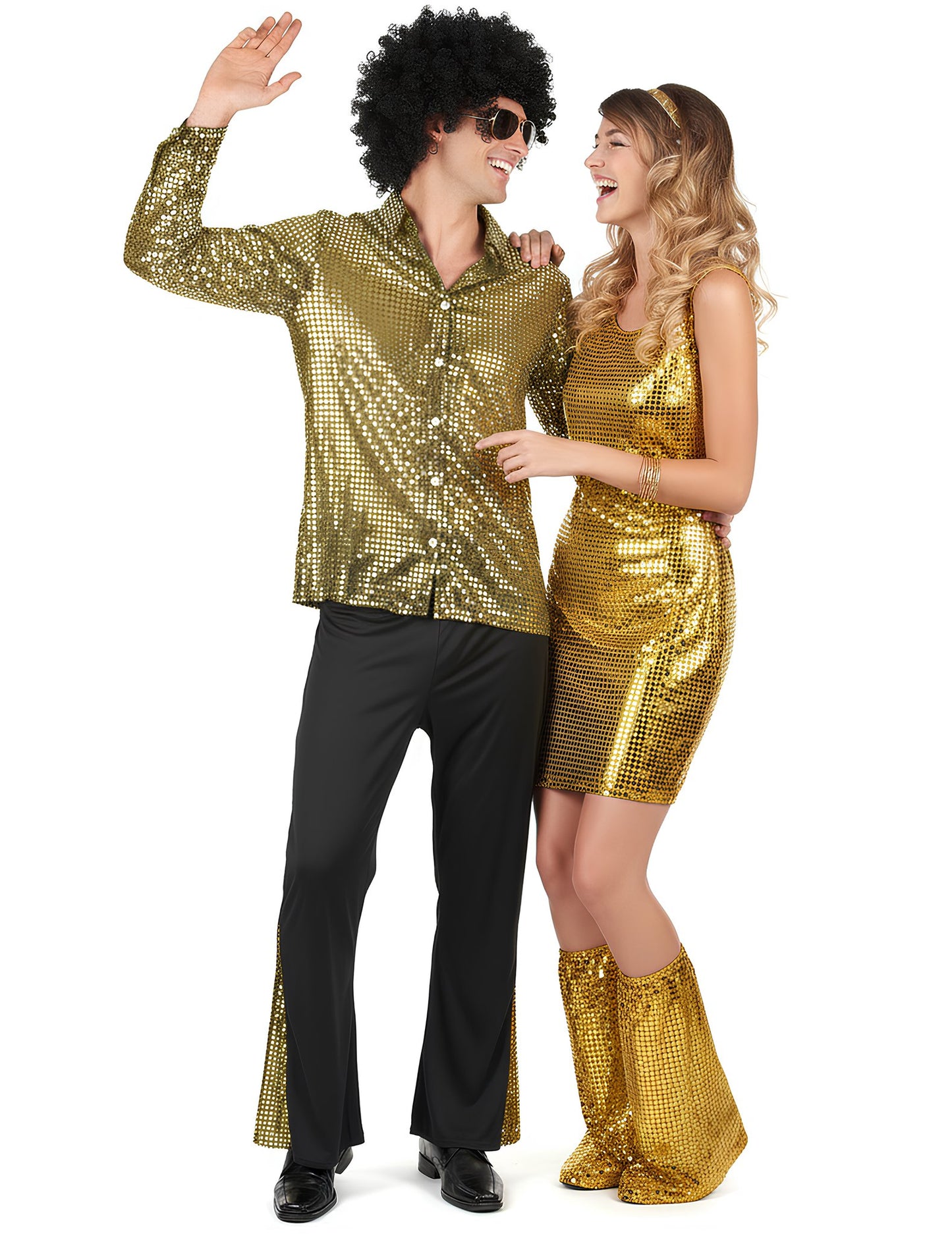 Kostým pre dospelých so zlatými flitrami a diskotékou